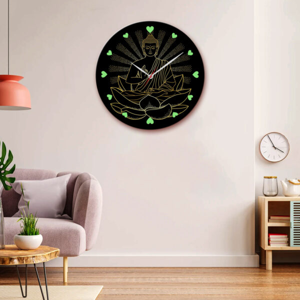 Lord Buddha Wooden Wall Clock