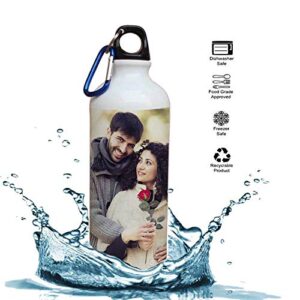 JIKRAA Customized Gift Metallic Sipper Personalized Water Bottle